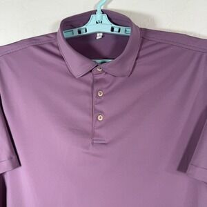 Peter Millar Polo Shirt Mens Large Pink Blue Golf Performance Sumer Comfort